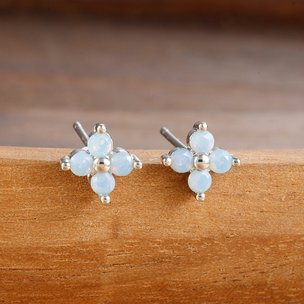 Splicing Circle Ear Buckle Cold Wind Earrings