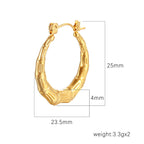 High-End Bamboo-Section Stainless Steel Earrings