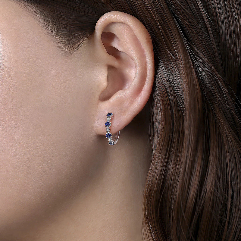 Womens Stylish And Compact Zircon Hoop Earrings