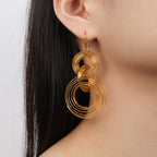 New Stylish Niche-design Titanium Steel Gold-plated Geometric Earrings