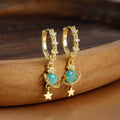Splicing Circle Ear Buckle Cold Wind Earrings