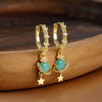 Splicing Circle Ear Buckle Cold Wind Earrings