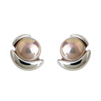 True Gold Geometric Colored Pearl Earrings