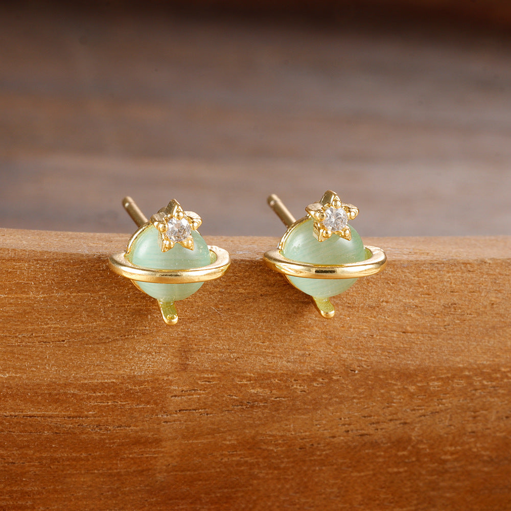 Splicing Circle Ear Buckle Cold Wind Earrings