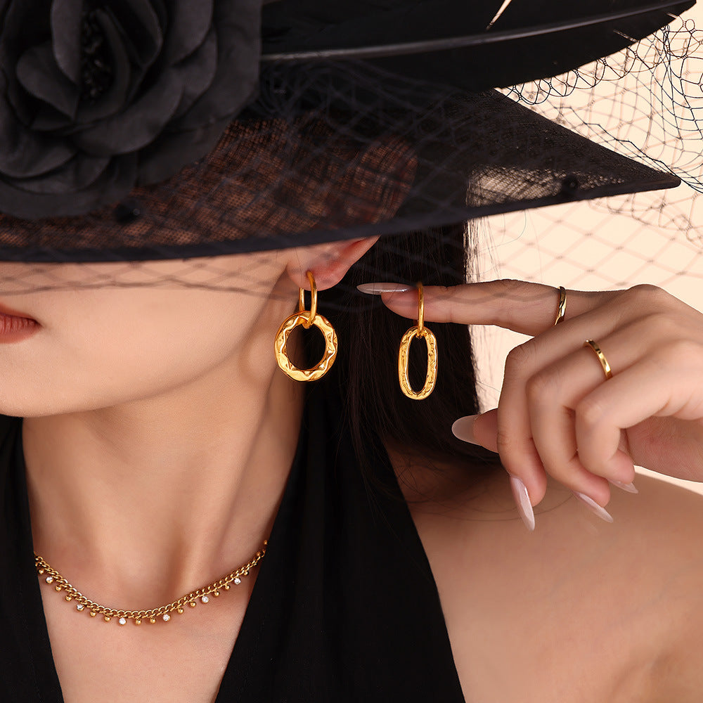 Retro Asymmetrical Geometric-Style Earrings For Women