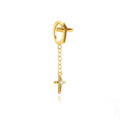 European And American-style Fashion Cross-chain Tassel Earrings
