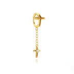 European And American-style Fashion Cross-chain Tassel Earrings
