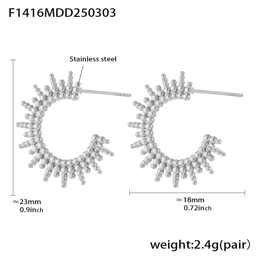New Trendy C-shaped Sunray Earrings For Women