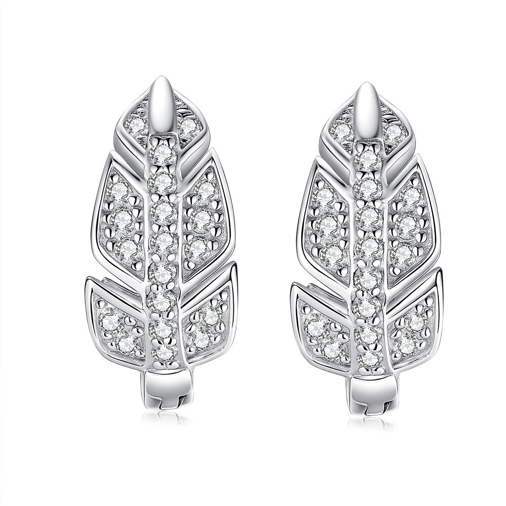 Mozanite Leaf Women's Earrings