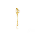 European And American-style Fashion Cross-chain Tassel Earrings