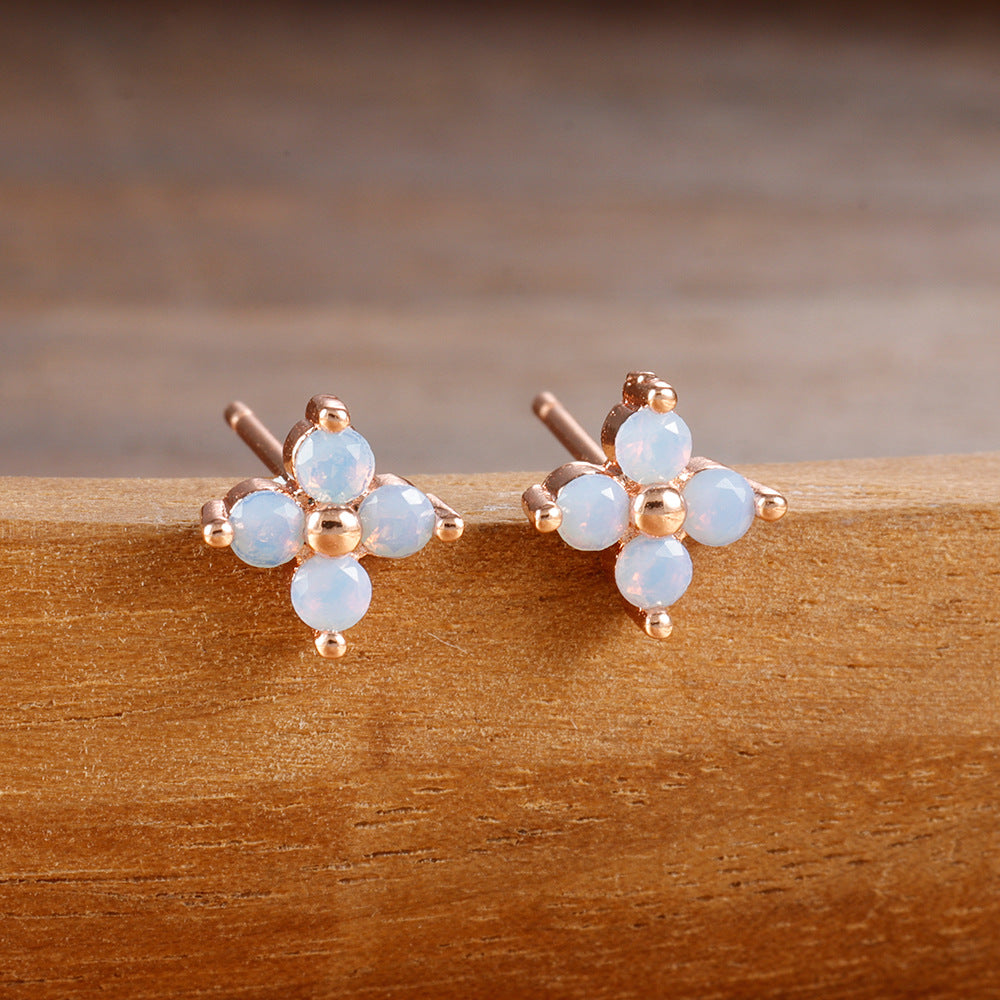 Splicing Circle Ear Buckle Cold Wind Earrings