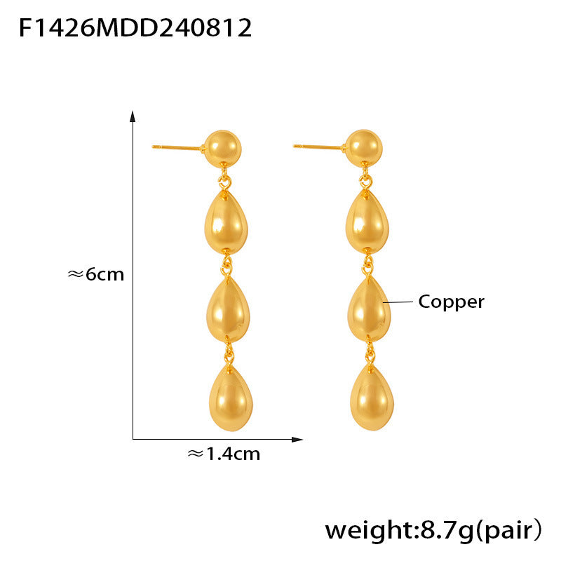 Light-luxury Fashion-forward Geometric Teardrop Tassel Earrings