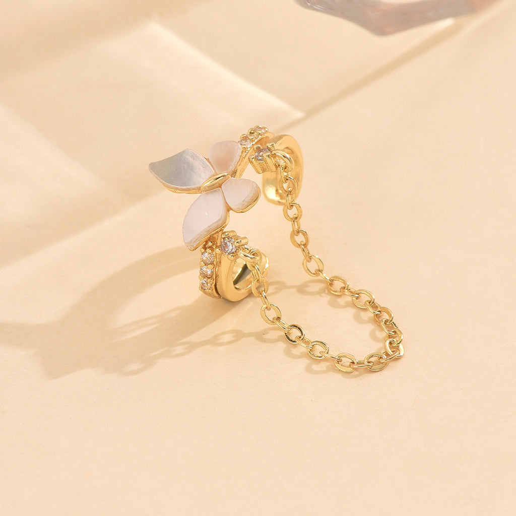 Butterfly Tassel Zircon Ear Bone Clip For Non-pierced Ears