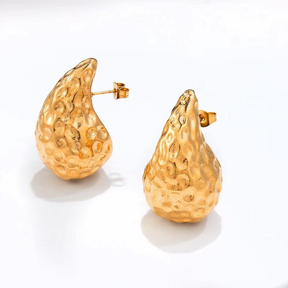 Waterdrop Hammered Gold Earrings For Women Stylish Premium And Elegant