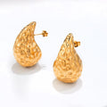 Waterdrop Hammered Gold Earrings For Women Stylish Premium And Elegant