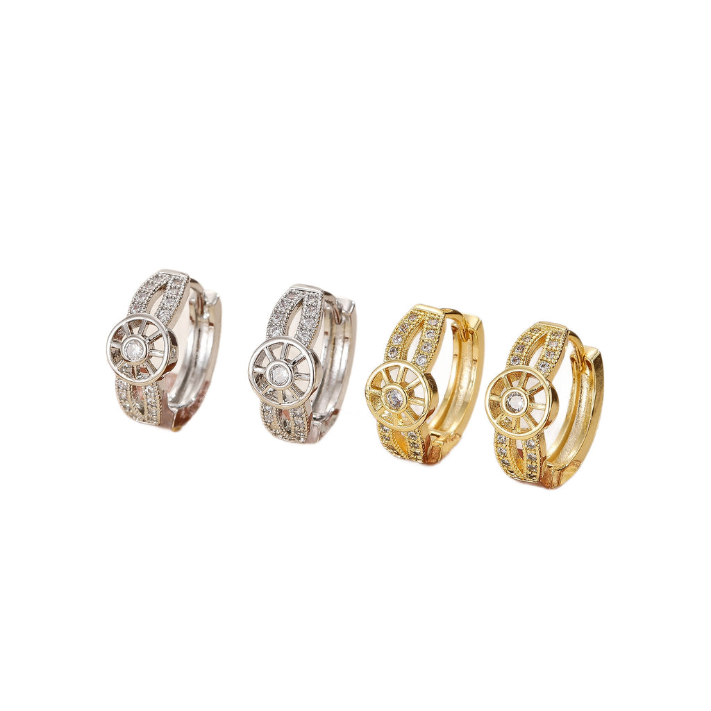 Simple Copper Gold-plated Hollow Earrings