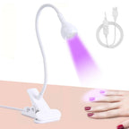 Goose Neck Nail Lamp USB Clip 395 Phototherapy Lamp Nail Polish UV Glue Curing Lamp Purple Light Lamp Nail Art Straight Lamp