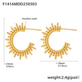 New Trendy C-shaped Sunray Earrings For Women